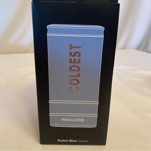 Coldest insulated fusion blue coldie fits all 12 ounce standard cans new in box